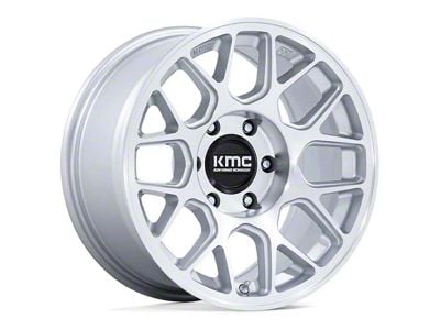 KMC Hatchet Gloss Silver with Machined Face 6-Lug Wheel; 17x8.5; -10mm Offset (03-09 4Runner)