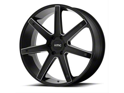 KMC Revert Satin Black Milled 6-Lug Wheel; 22x9.5; 15mm Offset (04-15 Titan)