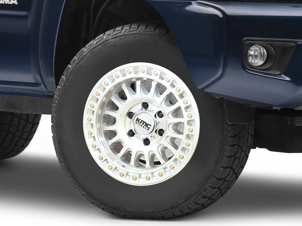 KMC Tacoma GRS Gloss Silver with Machined Face 6-Lug Wheel; 17x9