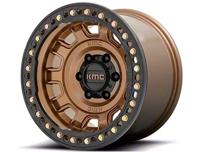 KMC Tank Beadlock Matte Bronze 6-Lug Wheel; 17x9; -38mm Offset (05-15 Tacoma)