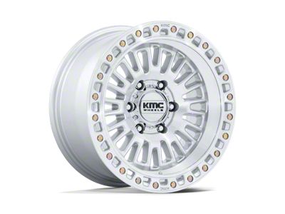 KMC Aztec Gloss Silver with Machined Face 6-Lug Wheel; 17x8.5; 0mm Offset (16-23 Tacoma)