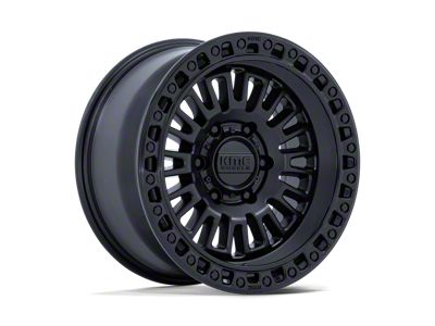 KMC Aztec Matte Black with Gloss Black Lip 6-Lug Wheel; 17x8.5; 0mm Offset (16-23 Tacoma)