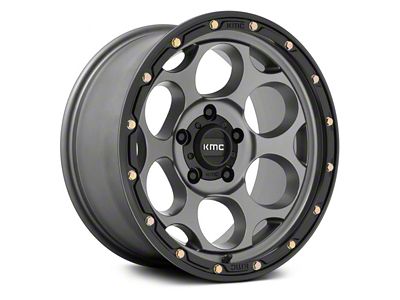 KMC Dirty Harry Satin Gray with Black Lip 6-Lug Wheel; 18x8.5; 18mm Offset (24-25 Tacoma)