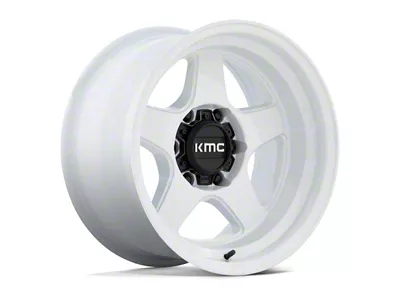 KMC Lobo Gloss White 6-Lug Wheel; 17x8.5; 18mm Offset (24-25 Tacoma)