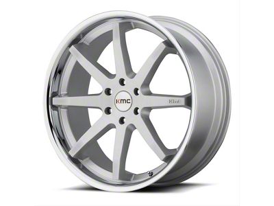 KMC Reverb Brushed Silver with Chrome Lip 6-Lug Wheel; 20x9; 30mm Offset (24-25 Tacoma)
