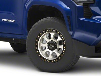 KMC Riot SBL Machined with Satin Black Lip 6-Lug Wheel; 17x8.5; 10mm Offset (24-25 Tacoma)