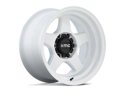 KMC Lobo Gloss White 6-Lug Wheel; 17x8.5; 18mm Offset (25-26 4Runner)
