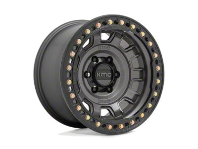 KMC Tank Beadlock Anthracite 6-Lug Wheel; 17x9; -15mm Offset (25-26 4Runner)
