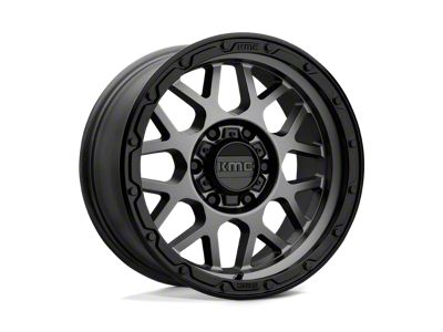 KMC Grenade Off-Road Matte Gray with Matte Black Lip 6-Lug Wheel; 17x8.5; 0mm Offset (03-09 4Runner)