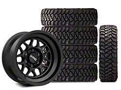 17x9 KMC Terra & 37in Mickey Thompson Mud-Terrain Baja Legend MTZ Tire Package; Set of 5 (21-25 Bronco, Excluding Raptor)