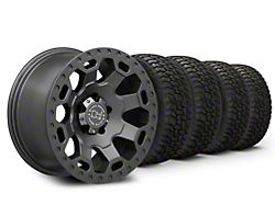 17x9 KMC Terra & 37in Mickey Thompson Mud-Terrain Baja Legend MTZ Tire Package; Set of 5 (21-25 Bronco, Excluding Raptor)