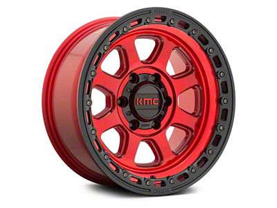 KMC Chase Candy Red with Black Lip 6-Lug Wheel; 20x9; 18mm Offset (22-25 Bronco Raptor)
