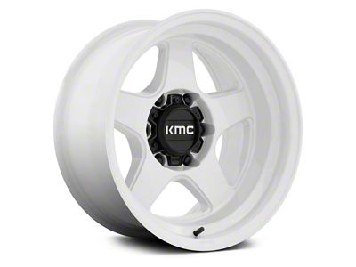 KMC Lobo Gloss White 6-Lug Wheel; 17x8.5; -10mm Offset (22-25 Bronco Raptor)
