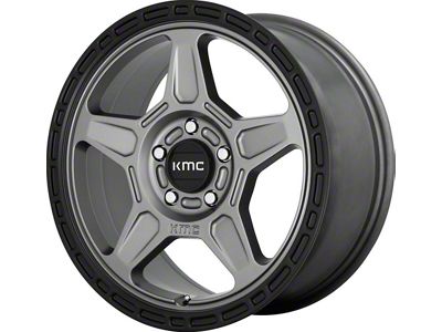 KMC Alpine Satin Gray with Black Lip 5-Lug Wheel; 17x8; 38mm Offset (21-25 Bronco Sport)