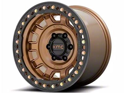 KMC Tank Beadlock Matte Bronze 6-Lug Wheel; 17x9; -38mm Offset (21-25 Bronco, Excluding Raptor)