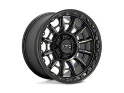 KMC Carnage Satin Black with Gray Tint Wheel; 17x9; -12mm Offset (20-25 Jeep Gladiator JT)