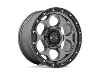 KMC Dirty Harry Satin Gray with Black Lip Wheel; 17x8.5; 18mm Offset (20-25 Jeep Gladiator JT)