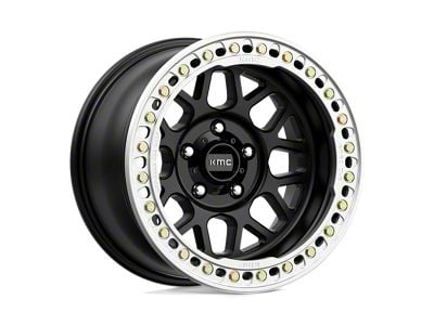 KMC Grenade Crawl Beadlock Satin Black Wheel; 17x9; -38mm Offset (20-25 Jeep Gladiator JT)