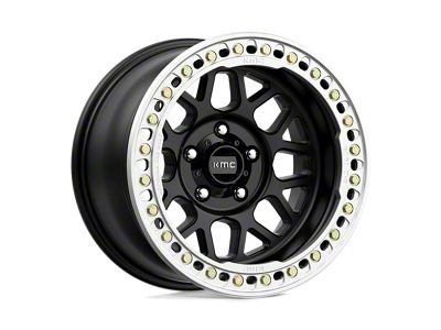 KMC Grenade Crawl Beadlock Satin Black Wheel; 18x9; -24mm Offset (20-25 Jeep Gladiator JT)