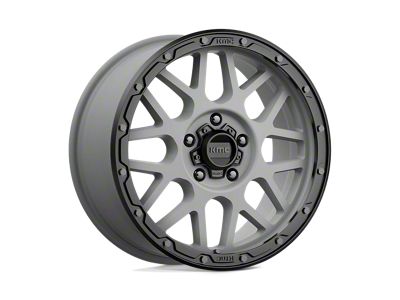 KMC Grenade Off-Road Matte Gray with Matte Black Lip Wheel; 18x8.5; 35mm Offset (20-25 Jeep Gladiator JT)