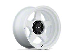 KMC Lobo Gloss White Wheel; 17x9; -38mm Offset (20-25 Jeep Gladiator JT)