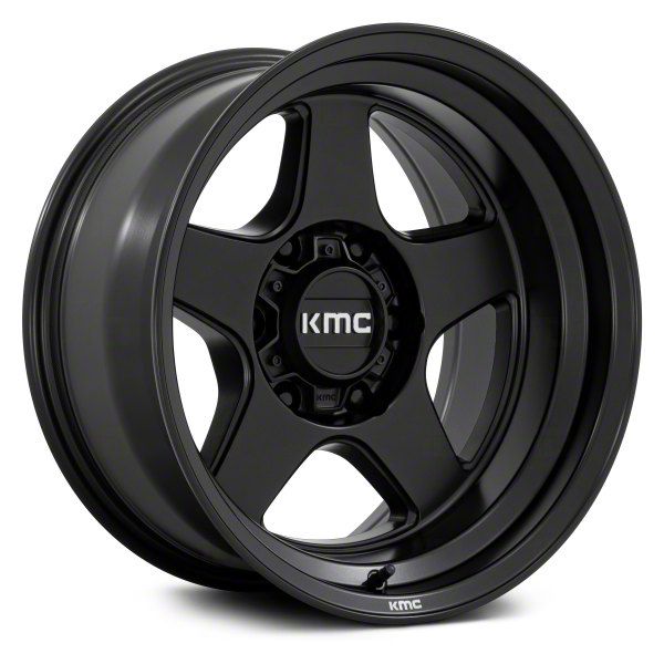 N_N桃ブラック38 KMC Jeep Cherokee Nomad Satin Black Wheel; 18x8; 38mm Offset