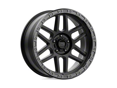KMC Mesa Satin Black with Gloss Black Lip Wheel; 17x9; -12mm Offset (20-25 Jeep Gladiator JT)