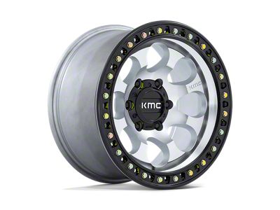 KMC Riot SBL Machined with Satin Black Lip Wheel; 17x8.5; 10mm Offset (20-25 Jeep Gladiator JT)