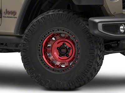 KMC Tank Beadlock Candy Red Wheel; 17x9; -38mm Offset (20-25 Jeep Gladiator JT)