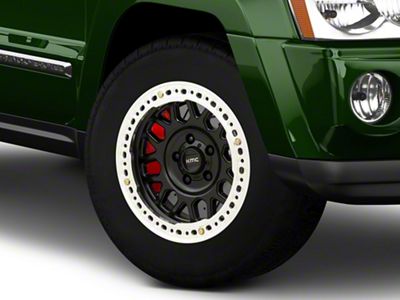 KMC Grenade Crawl Beadlock Satin Black Wheel; 17x8.5; 0mm Offset (05-10 Jeep Grand Cherokee WK, Excluding SRT8)