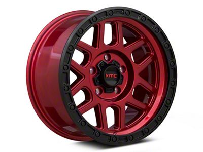KMC Mesa Candy Red with Black Lip Wheel; 18x9; 18mm Offset (22-25 Jeep Grand Cherokee WL)