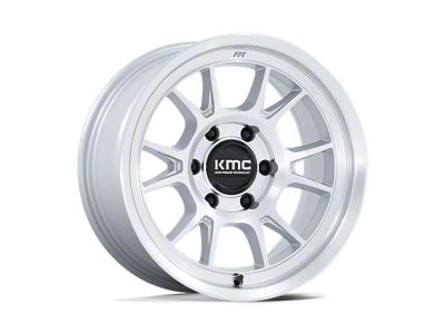 KMC Range Gloss Silver with Machined Face Wheel; 17x8.5; -10mm Offset (99-04 Jeep Grand Cherokee WJ)