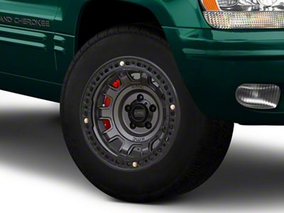KMC Tank Beadlock Anthracite Wheel; 17x9; -15mm Offset (99-04 Jeep Grand Cherokee WJ)