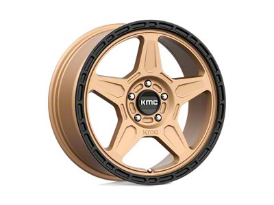 KMC Alpine Matte Bronze with Black Lip Wheel; 18x8; 38mm Offset (15-23 Jeep Renegade BU)