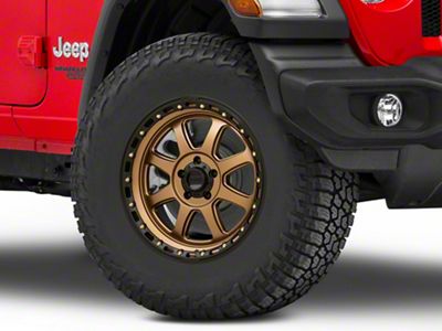 KMC Chase Matte Bronze with Black Lip Wheel; 17x9; -12mm Offset (18-25 Jeep Wrangler JL)