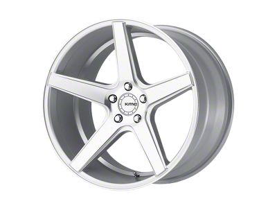 KMC District Silver Machined Wheel; 22x10.5; 28mm Offset (97-06 Jeep Wrangler TJ)