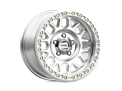 KMC Grenade Desert Beadlock Machined Wheel; 20x9; -12mm Offset (18-25 Jeep Wrangler JL)