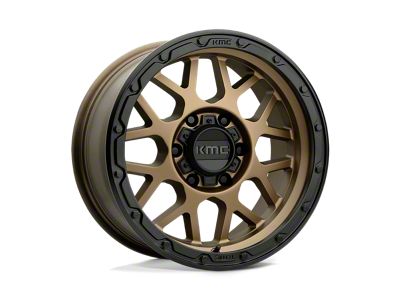 KMC Grenade Off-Road Matte Bronze with Matte Black Lip Wheel; 17x8.5; 0mm Offset (18-25 Jeep Wrangler JL)