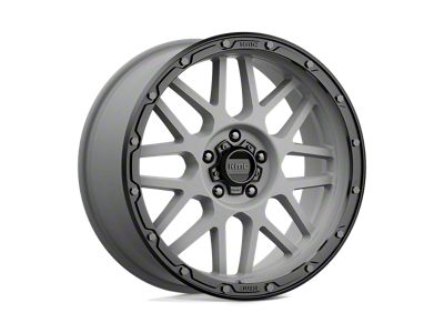 KMC Grenade Off-Road Matte Gray with Matte Black Lip Wheel; 20x9; 18mm Offset (18-25 Jeep Wrangler JL)