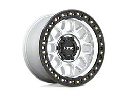 KMC GRS Machined with Satin Black Lip Wheel; 17x9; -12mm Offset (18-26 Jeep Wrangler JL)