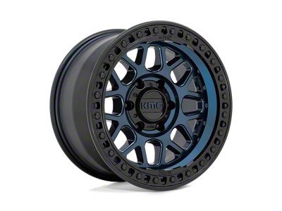 KMC GRS Midnight Blue with Gloss Black Lip Wheel; 17x9; 0mm Offset (18-25 Jeep Wrangler JL)