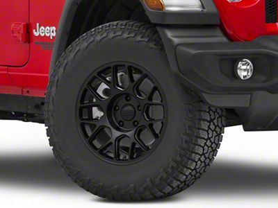 KMC Hatchet Matte Black Wheel; 17x8.5; 25mm Offset (18-25 Jeep Wrangler JL)