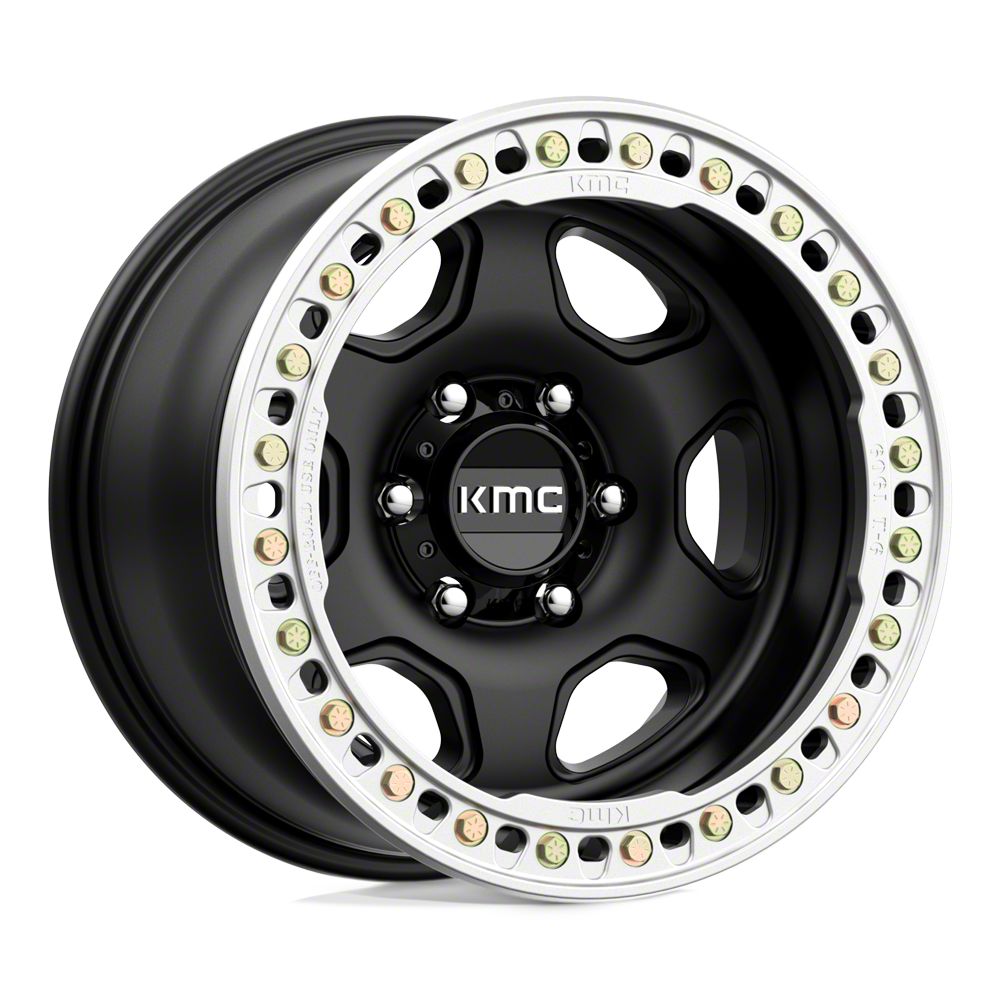 KMC Jeep Wrangler Hex Beadlock Satin Black Wheel; 17x9; 38mm Offset