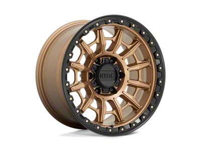 KMC Carnage Matte Bronze with Black Lip Wheel; 17x9; 0mm Offset (07-18 Jeep Wrangler JK)