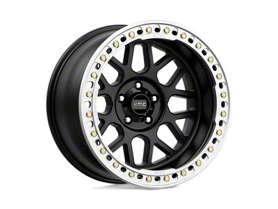 KMC Grenade Crawl Beadlock Satin Black Wheel; 20x10; -48mm Offset (07-18 Jeep Wrangler JK)