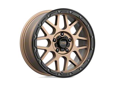 KMC Grenade Off-Road Matte Bronze with Matte Black Lip Wheel; 18x8.5; 35mm Offset (07-18 Jeep Wrangler JK)