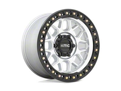 KMC GRS Machined with Satin Black Lip Wheel; 17x8.5; 0mm Offset (07-18 Jeep Wrangler JK)