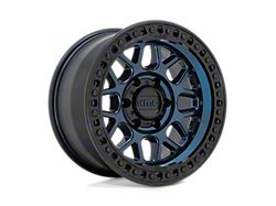 KMC GRS Midnight Blue with Gloss Black Lip Wheel; 17x8.5; 0mm Offset (07-18 Jeep Wrangler JK)