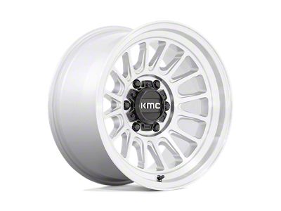 KMC Impact OL Silver Machined Wheel; 17x8.5; 0mm Offset (07-18 Jeep Wrangler JK)