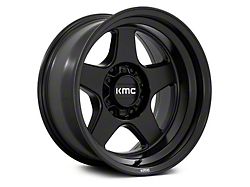 KMC Lobo Matte Black Wheel; 17x8.5; -10mm Offset (07-18 Jeep Wrangler JK)